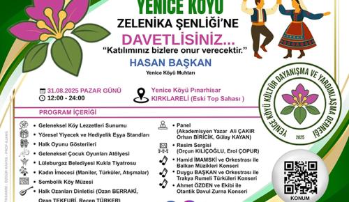 Yenice Köyü Zelenika Şenliği Düzenleniyor